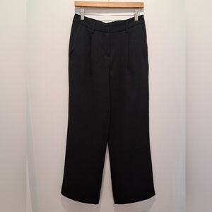 DKNY Classic Black Pleated Wide-Leg Preppy Minimalist Office Trousers Womens 6